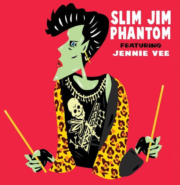 Виниловая пластинка Locked Down In Love 7-inch by Slim Jim Phantom Featuring Jennie Vee — обложка