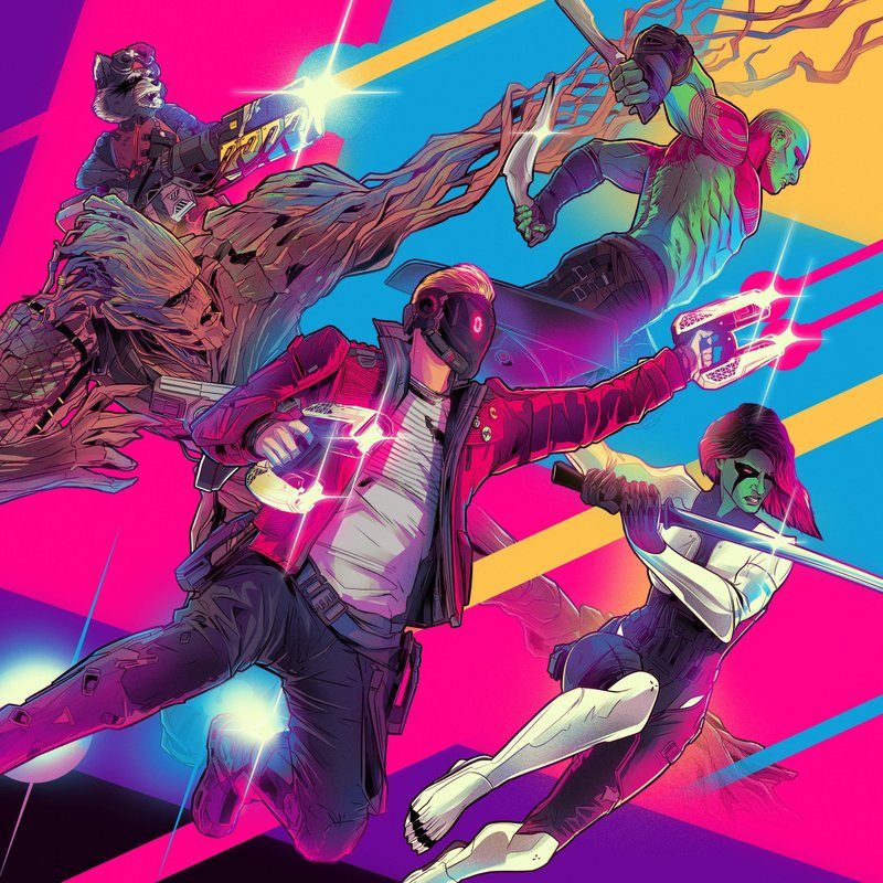 Виниловая пластинка Marvel's Guardians of the Galaxy - Official Video Game Soundtrack 2xLP — обложка
