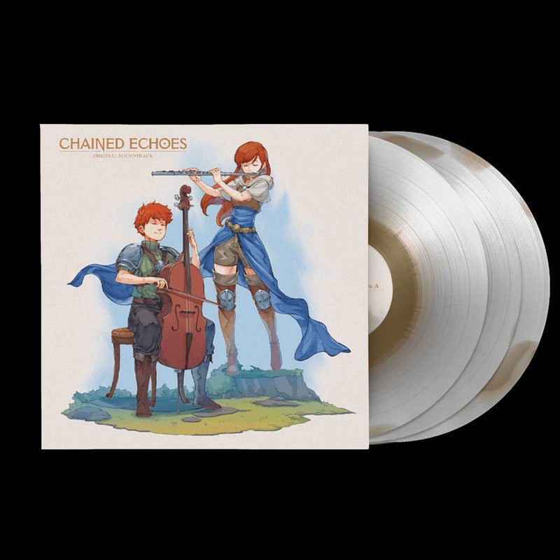 Виниловая пластинка Chained Echoes (Original Game Soundtrack) - Eddie Marianukroh (3xLP Vinyl Record) [Exclusive Gold-and-White Ink Spot Variant] — обложка