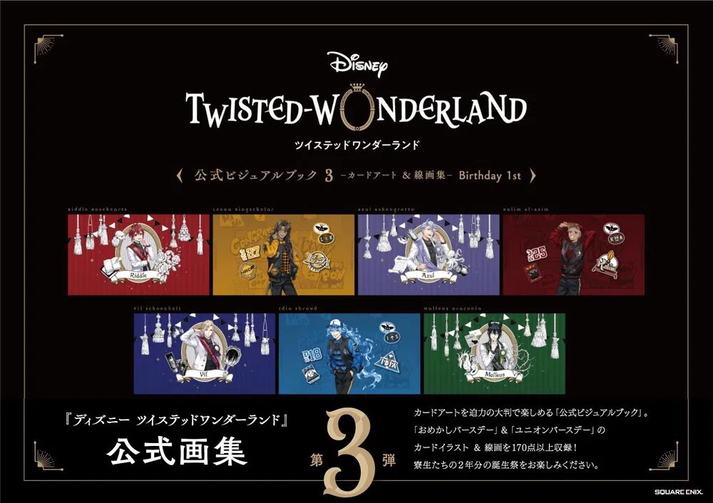 Disney Twisted Wonderland Official Visual Book 3 Card Art & Drawing Collection - Birthday 1st