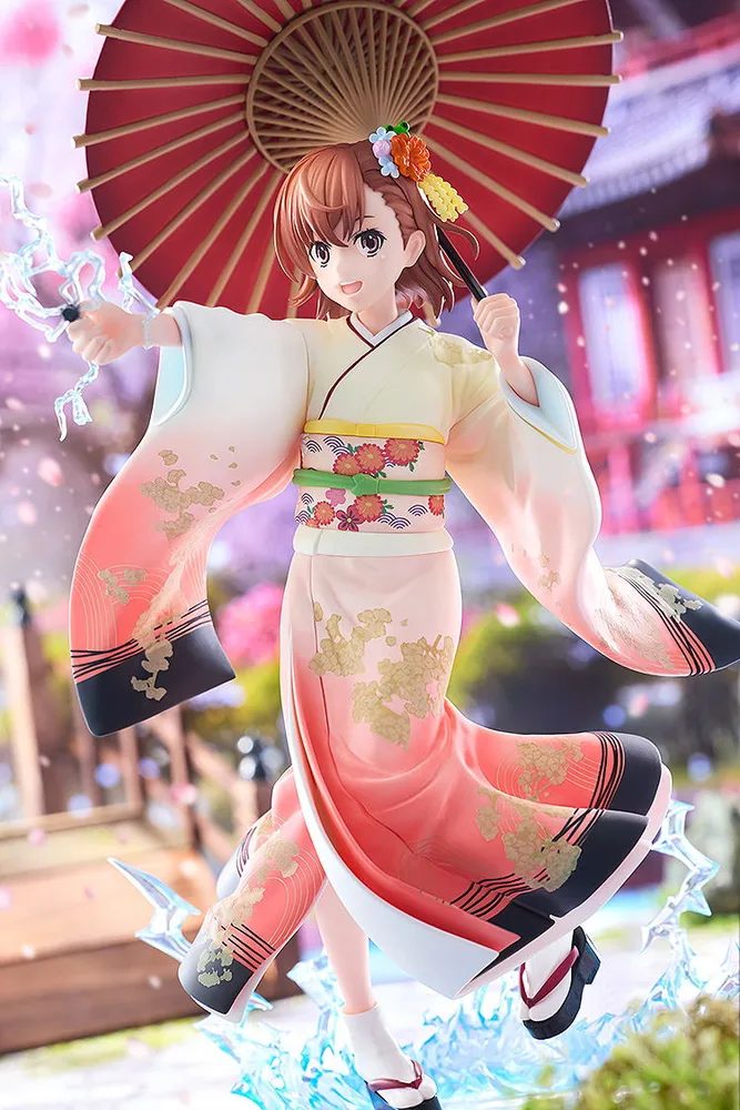 A Certain Scientific Railgun T 1/7 Scale Pre-Painted Figure: Misaka Mikoto Furisode Kimono Ver.