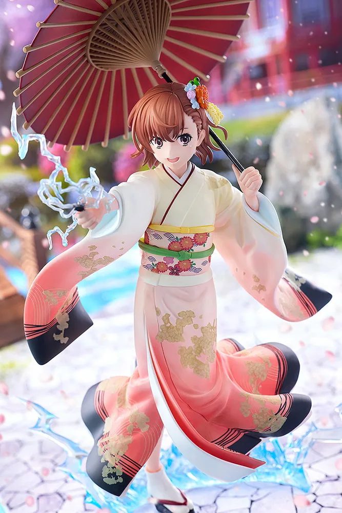 A Certain Scientific Railgun T 1/7 Scale Pre-Painted Figure: Misaka Mikoto Furisode Kimono Ver.