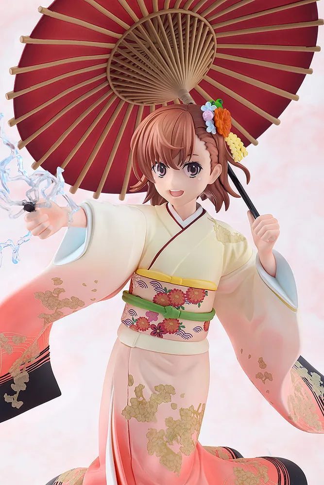 A Certain Scientific Railgun T 1/7 Scale Pre-Painted Figure: Misaka Mikoto Furisode Kimono Ver.