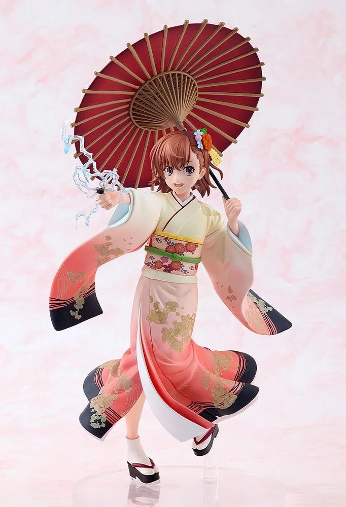 A Certain Scientific Railgun T 1/7 Scale Pre-Painted Figure: Misaka Mikoto Furisode Kimono Ver.