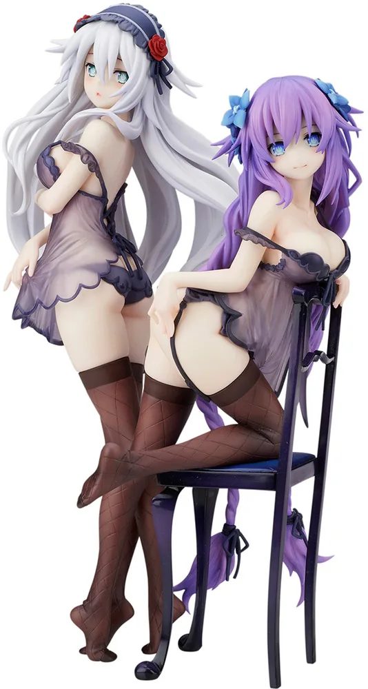 Hyperdimension Neptunia Pre-Painted Figure: Purple Heart & Black Heart Baby Doll Ver.
