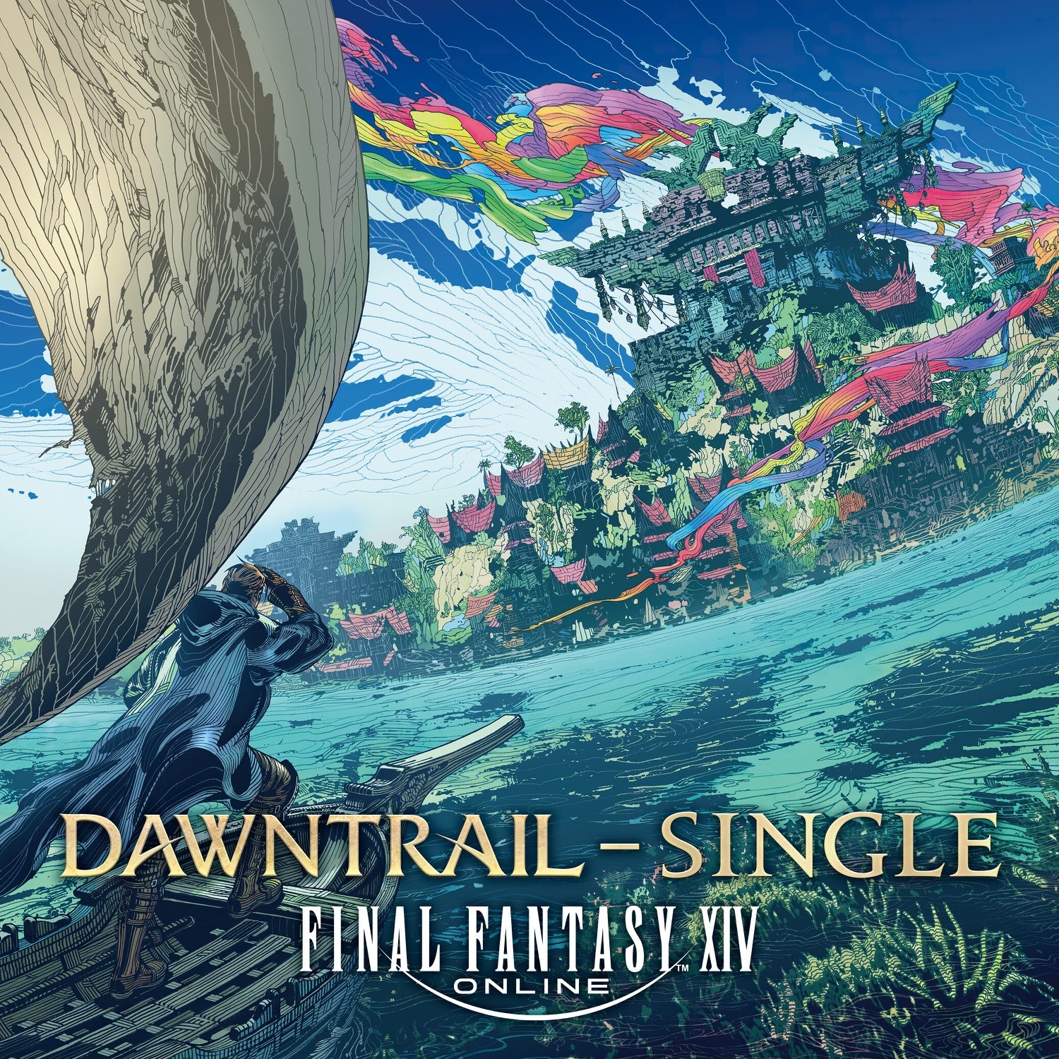 Виниловая пластинка Final Fantasy XIV Dawntrail 7-inch Vinyl Single — обложка