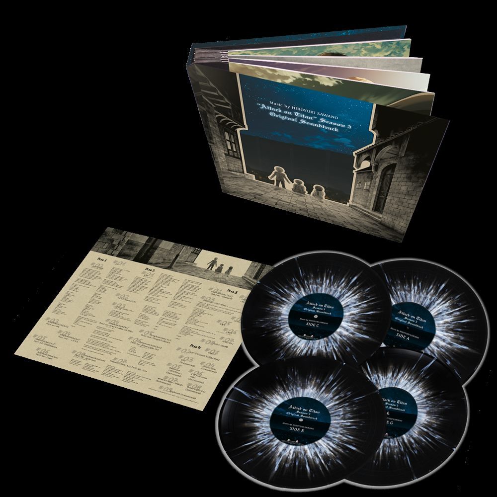Виниловая пластинка Attack on Titan Season 3 (Original Soundtrack) — Deluxe 4×LP Box — Hiroyuki Sawano — обложка