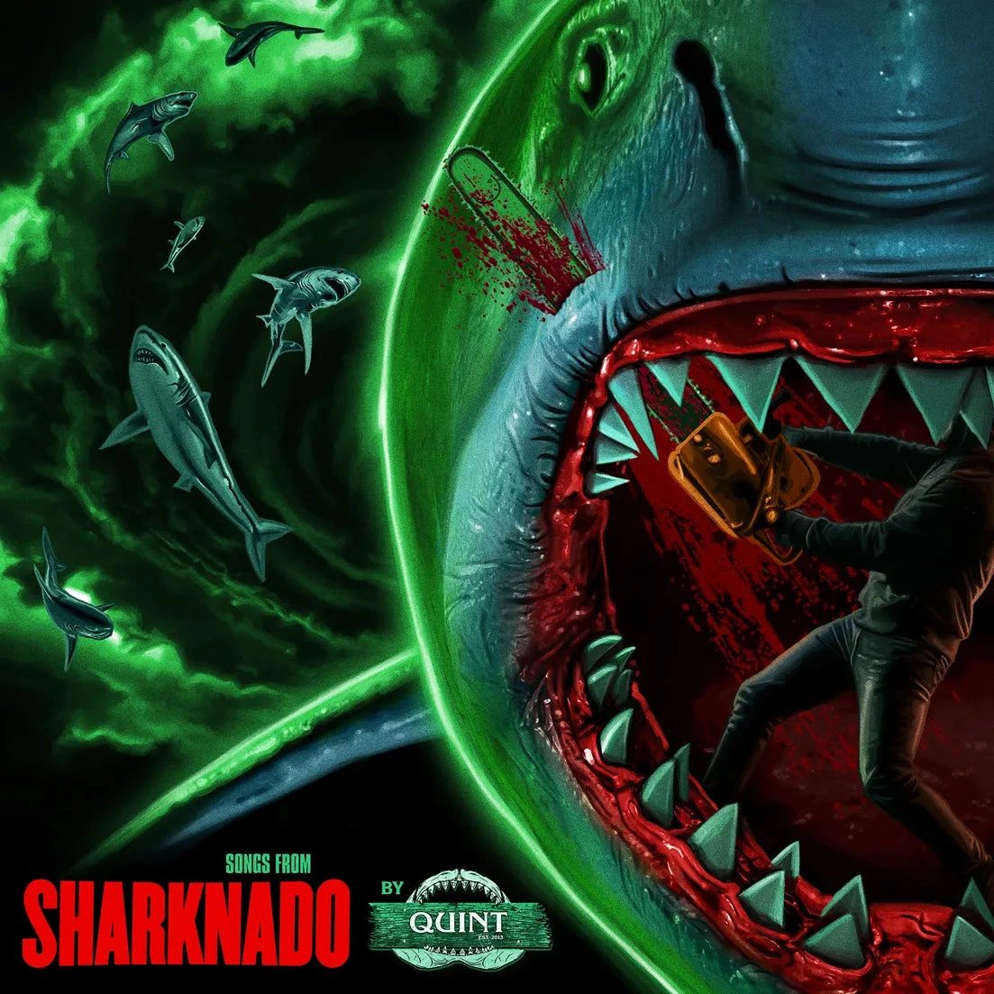 Виниловая пластинка Songs from Sharknado — Chainsaw With Blood Splatter Vinyl — обложка