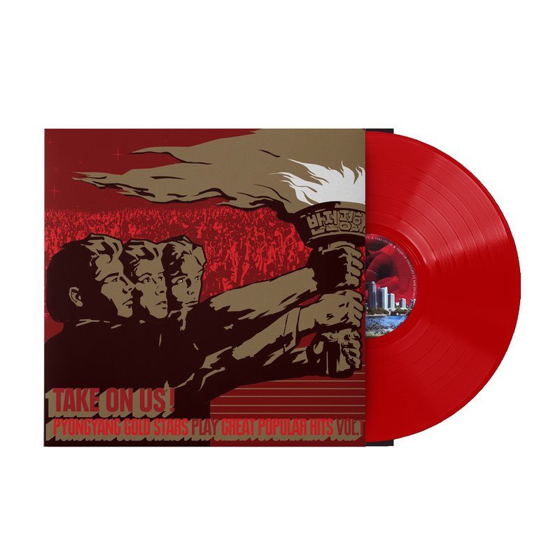 Виниловая пластинка Take on Us! Pyongyang Gold Stars Play Great Popular Hits Vol. 1 - Pyongyang Gold Stars (1xLP Vinyl Record) - Red Vinyl — обложка