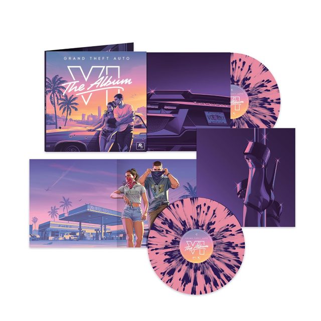 Виниловая пластинка Grand Theft Auto VI: The Album — Pink/Purple Splatter 2LP — обложка