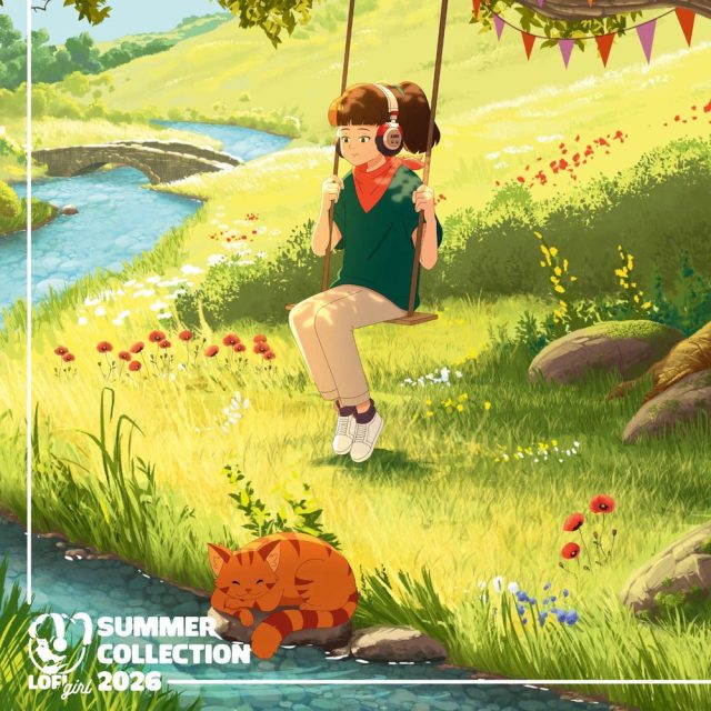 Виниловая пластинка Lofi Girl — Summer Collection 2026, Cyan Marble 2LP — обложка