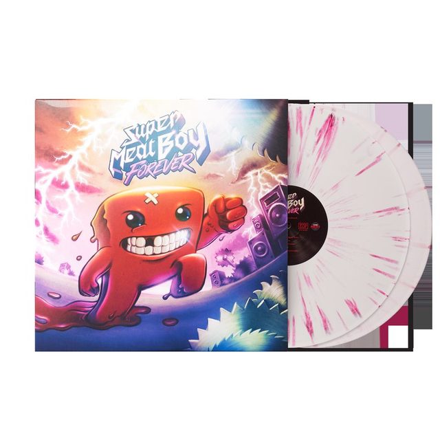 Виниловая пластинка Super Meat Boy Forever (Original Soundtrack) - Ridiculon (Exclusive Red+Pink 2xLP Vinyl Record) — обложка
